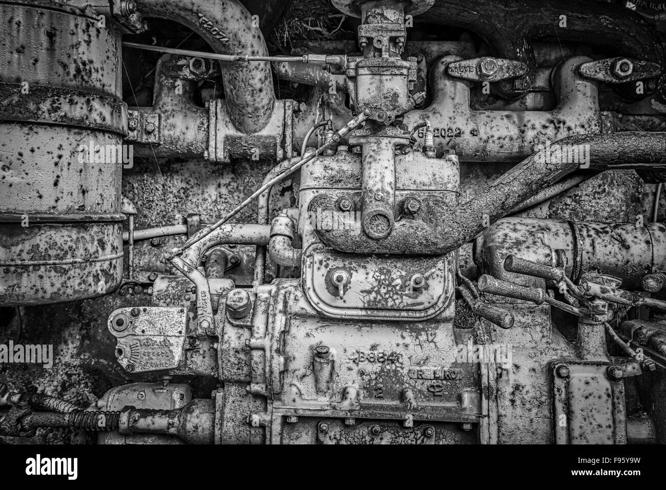 Close-up de vieux tracteur rouillé, Islande Banque D'Images