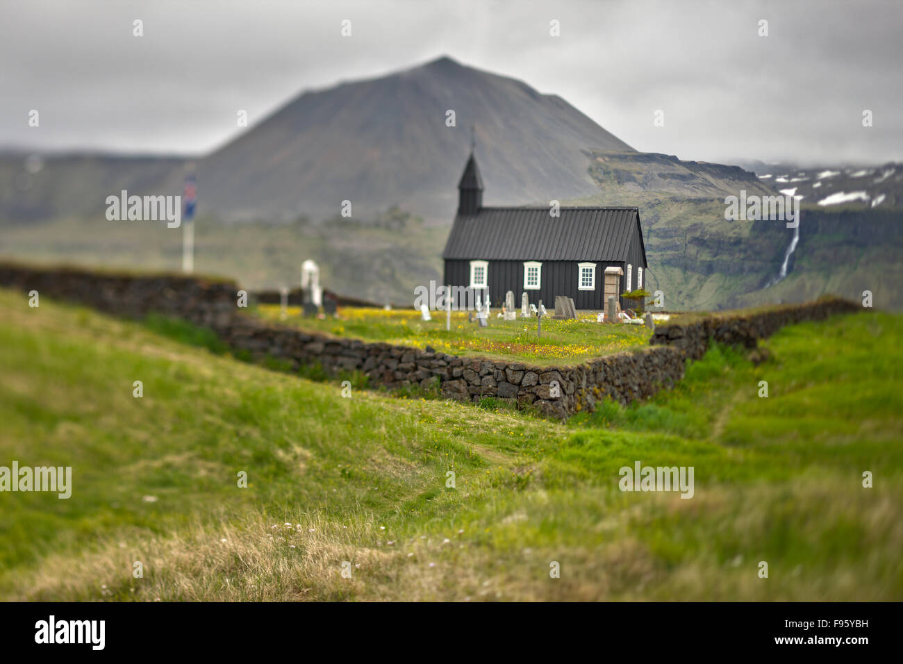 L'Eglise Noire Péninsule de Snæfellsnes, l'Islande Banque D'Images