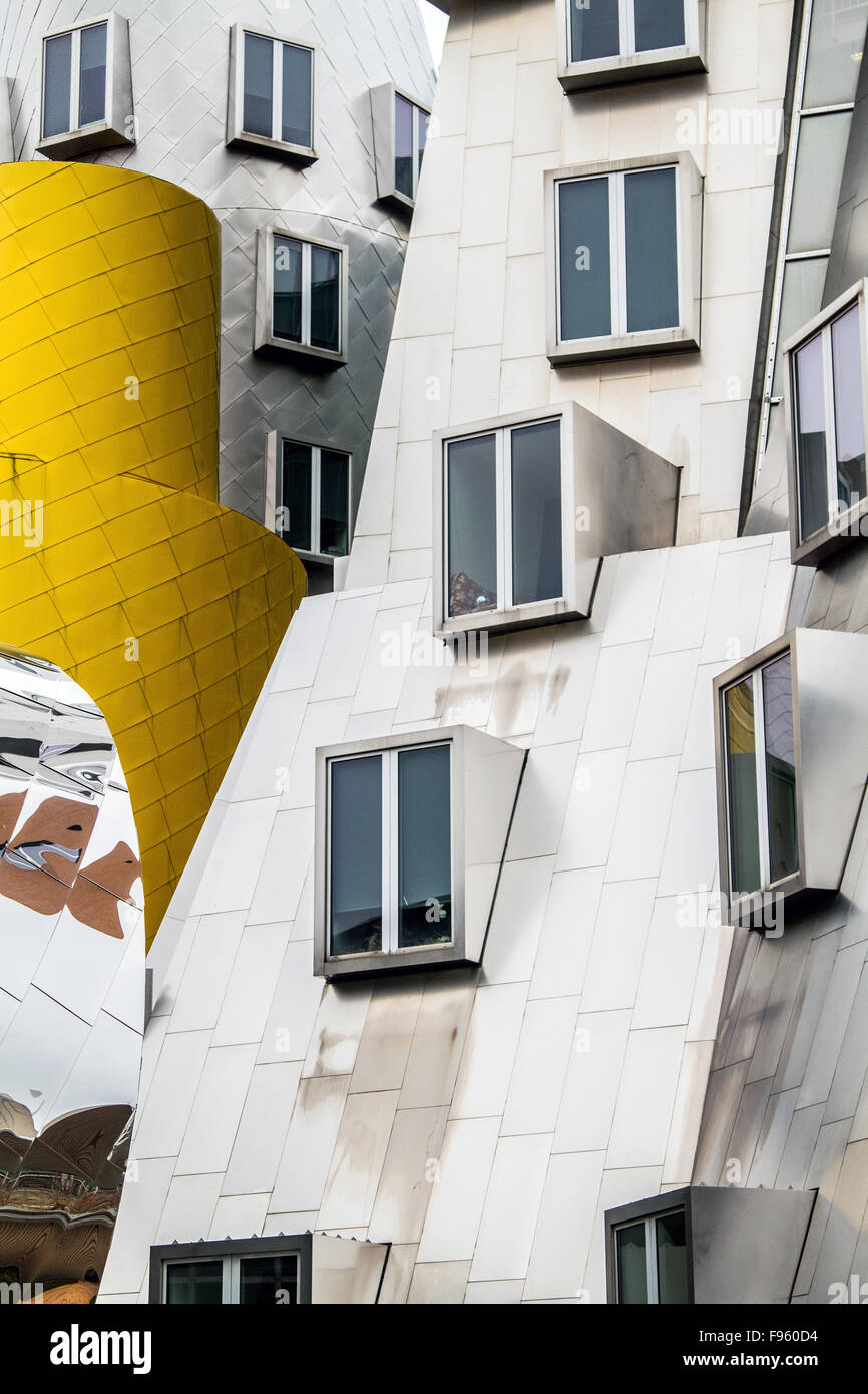 Gros plan de l'Ray et Maria Stata center complexe universitaire conçu par Frank Gehry pour le Massachusetts Institute of Banque D'Images
