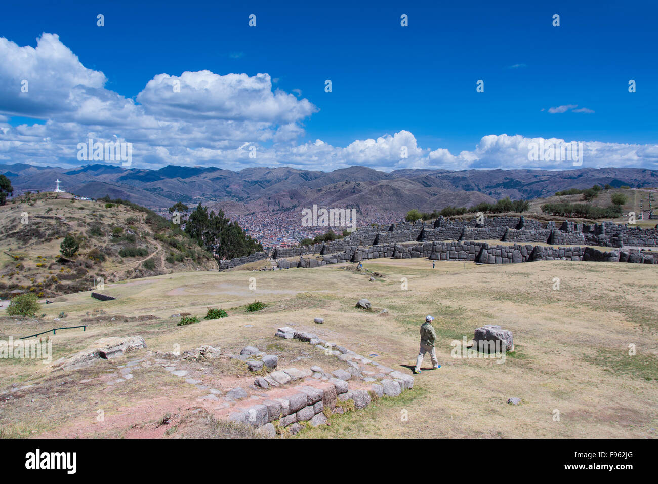Sacsayhuaman, sans doute est le plus impressionnant de tous les sites anciens au Pérou, Cuzco, Pérou Banque D'Images