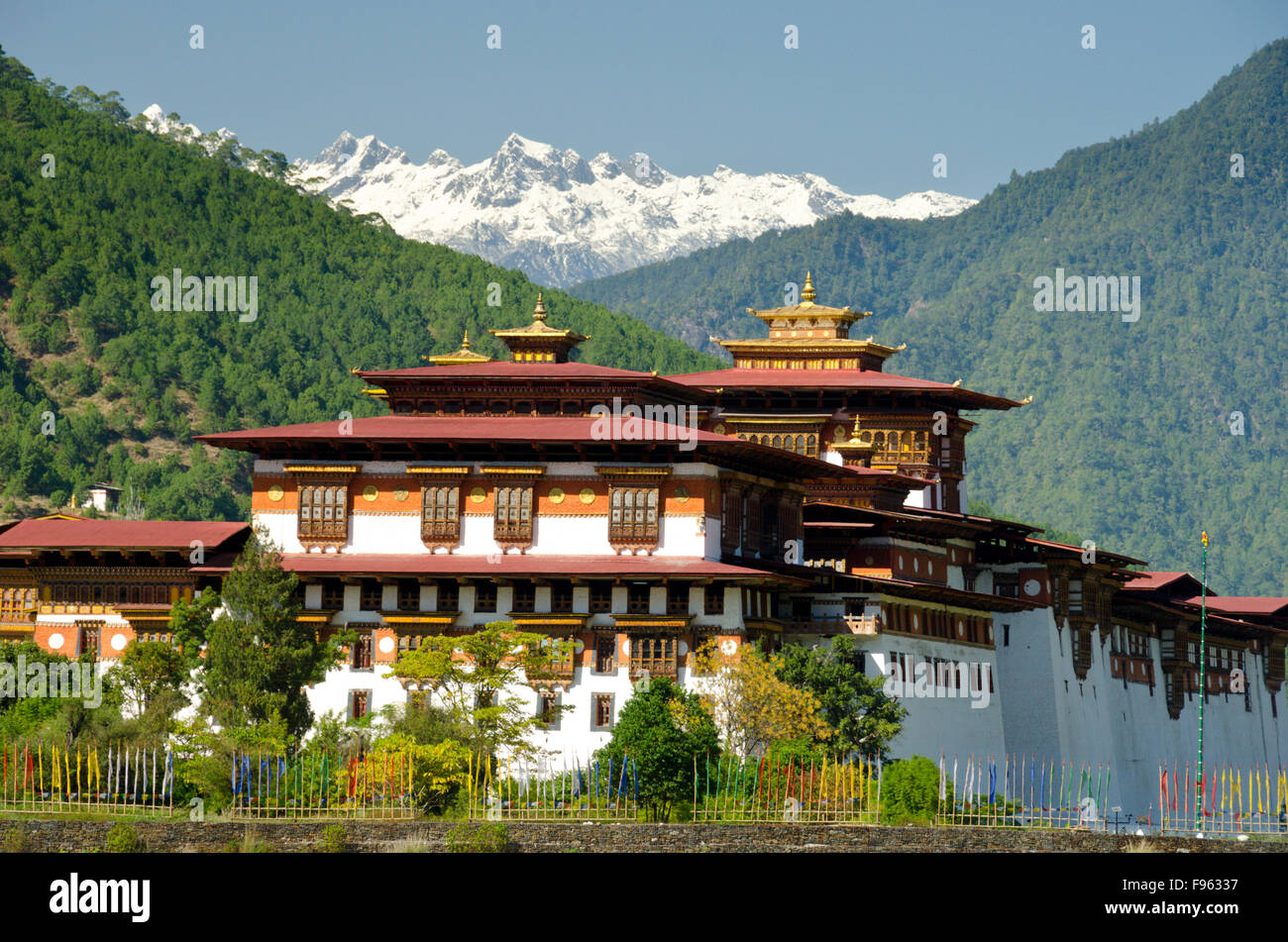 Punakha Dzong près de Punakha, Bhoutan Banque D'Images