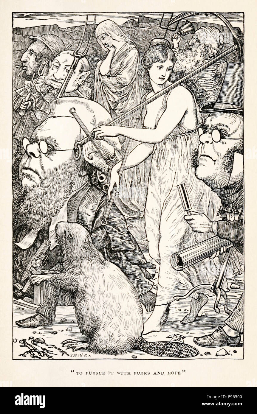 L'équipage de la Chasse au Snark, de 'La Chasse au Snark, une agonie en huit s'adapte' de Lewis Carroll (1832-1898), illustré par Henry Holiday (1839-1927). Voir la description pour plus d'informations. Banque D'Images