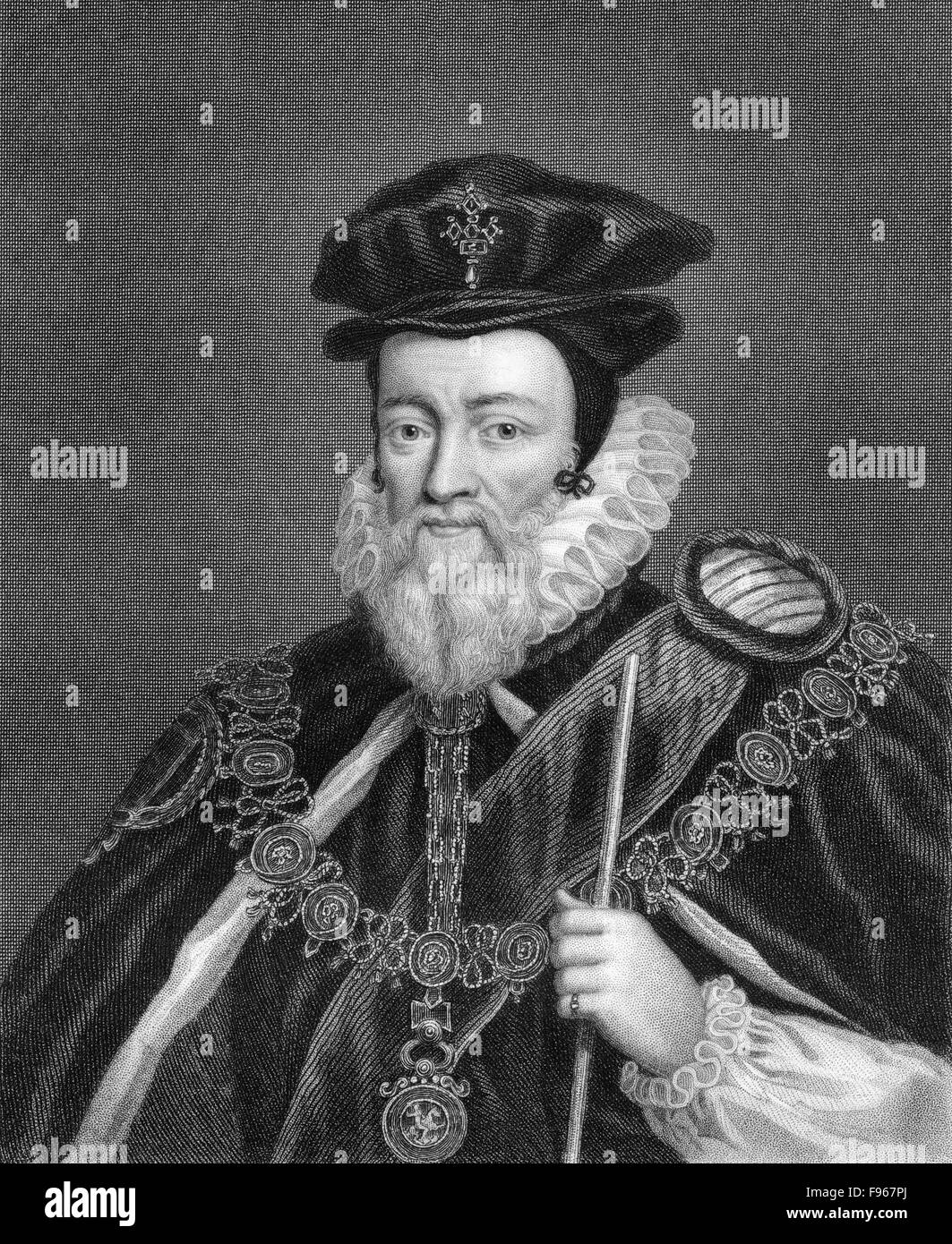William Cecil, 1er baron Burghley ou Burleigh, 1520-1598, l'État anglais, le conseiller en chef de la Reine Elizabeth I, Banque D'Images