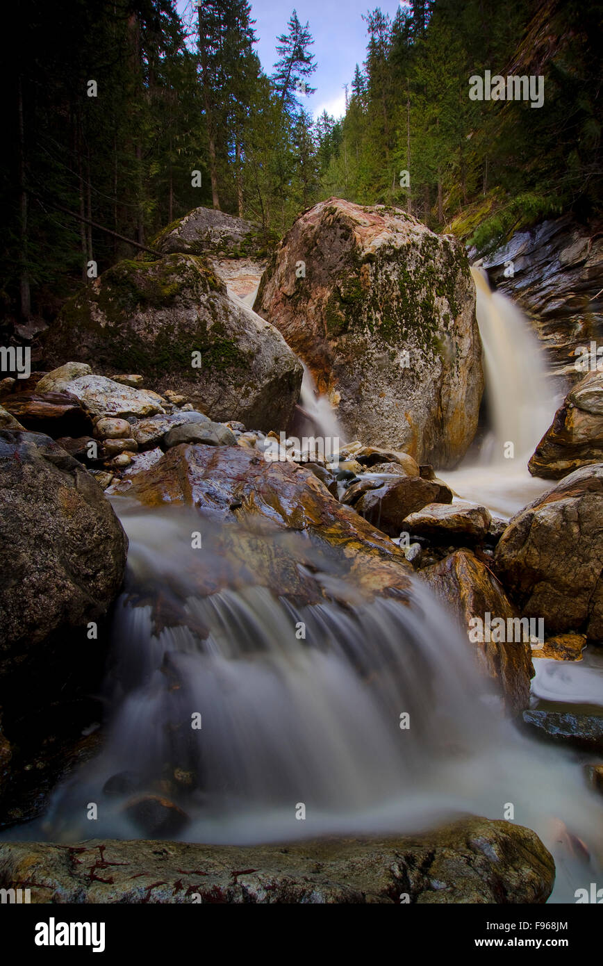 Sicamous Creek Falls, Sicamous, Shuswap de la Colombie-Britannique, British Columbia, Canada Banque D'Images