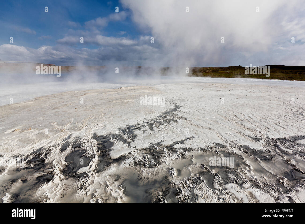 Les dépôts de silice et de minéraux, de Gunnuhver Hot spring, Reykjanes Peninsula, Iceland Banque D'Images