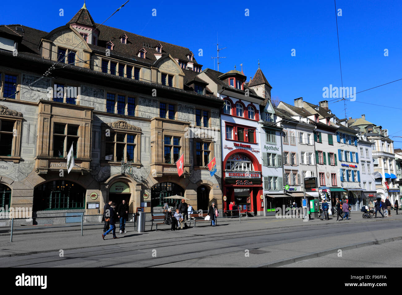 L'architecture ancienne à la ville de Bâle, dans le Canton de Bâle-Ville, Suisse, Europe Banque D'Images