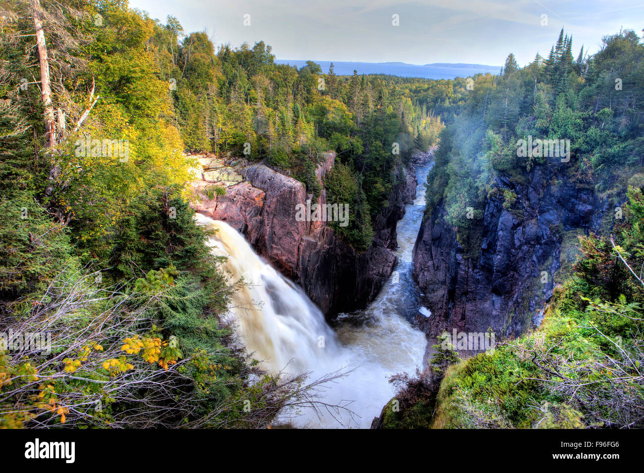 Chutes Aguasabon, Terrace Bay, Ontario Banque D'Images