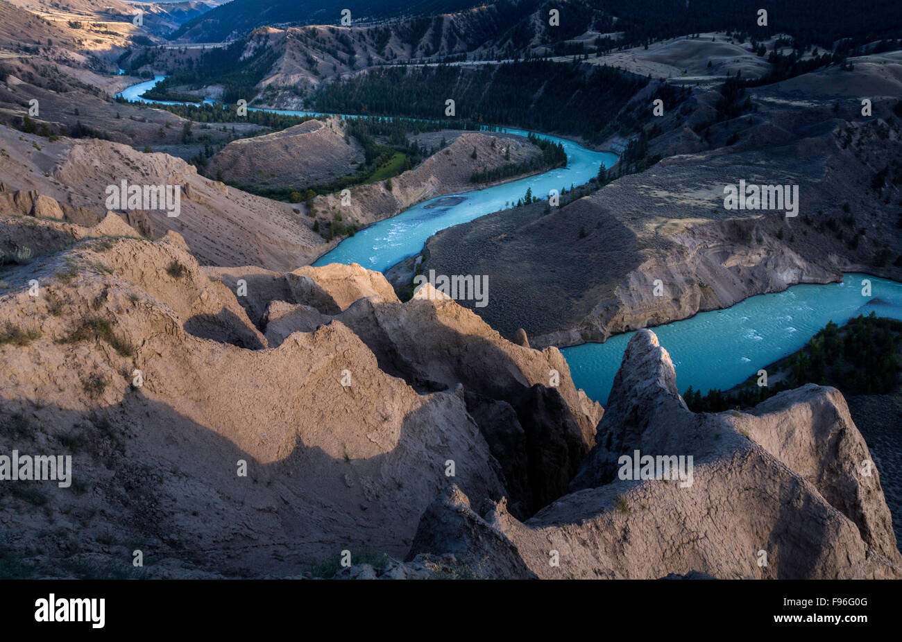 Le Canada, la Colombie-Britannique, Chilcotin, en Colombie-Britannique, Prairies, moutons du canyon Farwell Jonction Plage Parc provincial, de la rivière Chilcotin, Banque D'Images