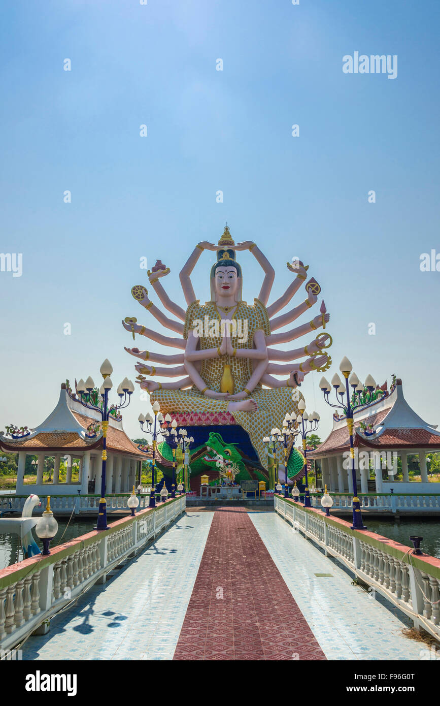Déesse Avalokiteśvara, Wat Laem Suwannaram, Temple Ban Bo Phut, Ko Samui, Thaïlande Banque D'Images