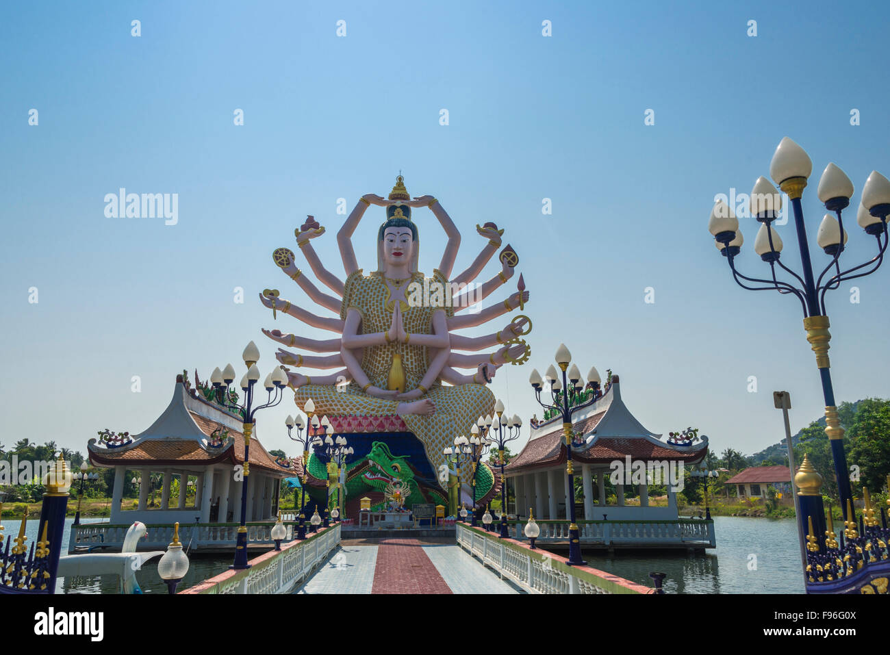 Déesse Avalokiteśvara, Wat Laem Suwannaram, Temple Ban Bo Phut, Ko Samui, Thaïlande Banque D'Images