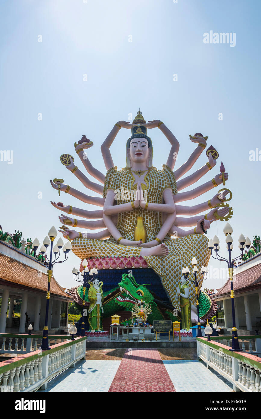 Déesse Avalokiteśvara, Wat Laem Suwannaram, Temple Ban Bo Phut, Ko Samui, Thaïlande Banque D'Images