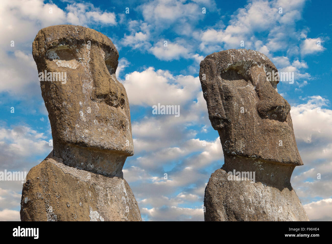 Moai de cérémonie, Akivi, île de Pâques Banque D'Images