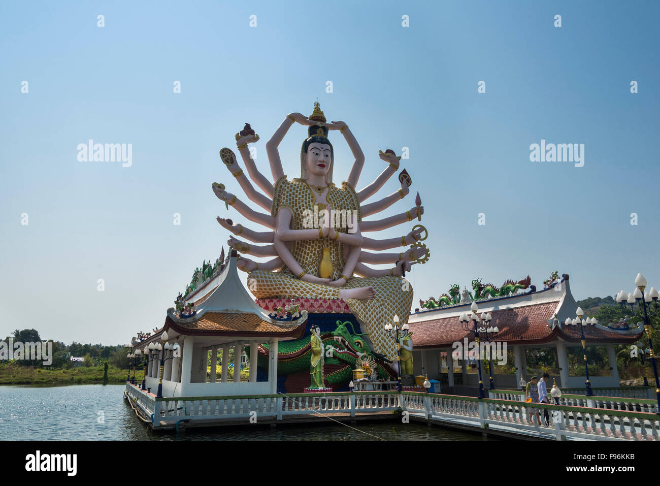 Déesse Avalokiteśvara, temple Wat Plai Laem, Wat Laem Suwannaram, Temple Ban Bo Phut, Ko Samui, Thaïlande Banque D'Images