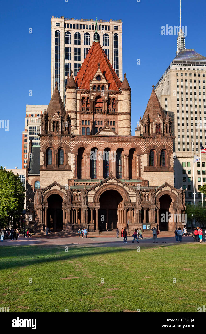 Situé sur Copley Square de Boston Back Bay, quartier de l'église de La Trinité a été conçu par l'architecte Henry Gobson Richardson Banque D'Images