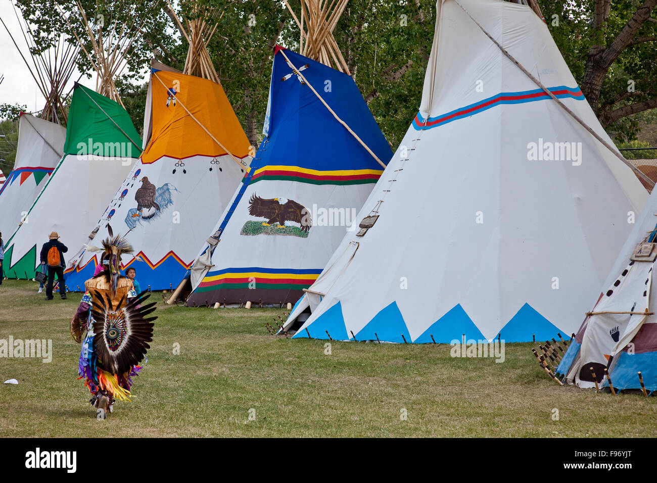 Village indien, 2015 Calgary Stampede, Calgary, Canada. Banque D'Images