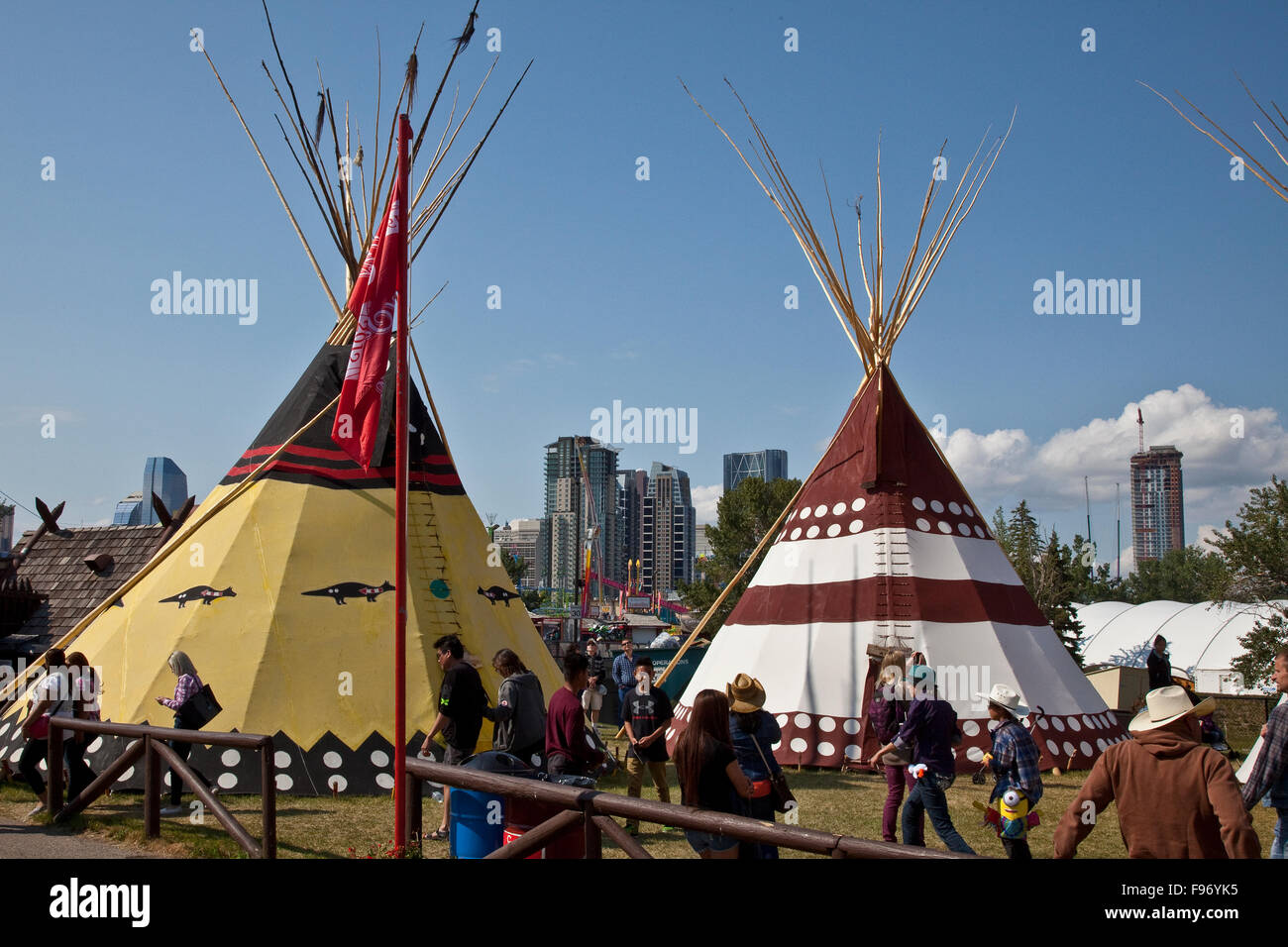 Village indien, 2015 Calgary Stampede, Calgary, Canada. Banque D'Images