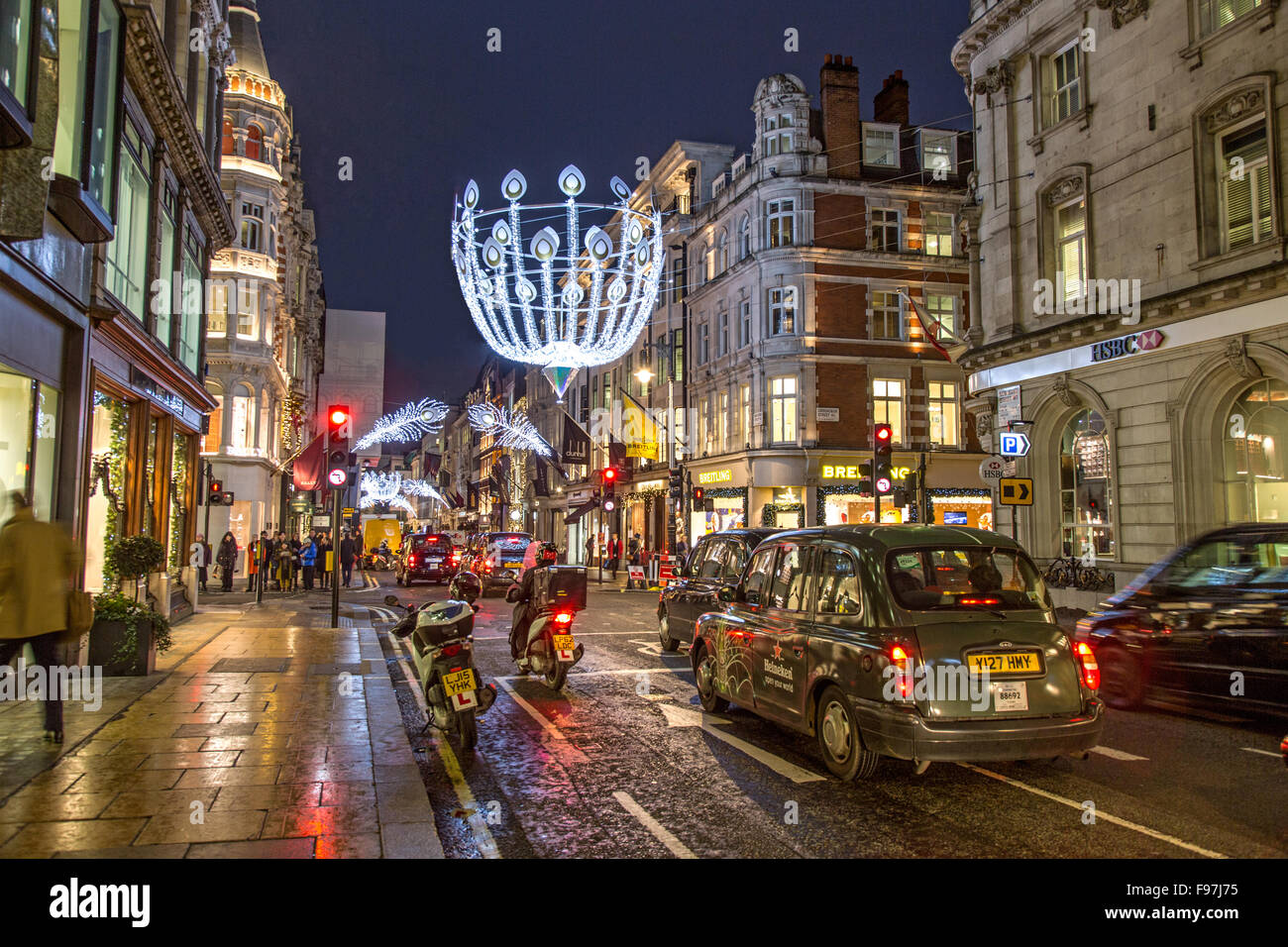 Lumières de Noël dans Bond Street London UK Banque D'Images