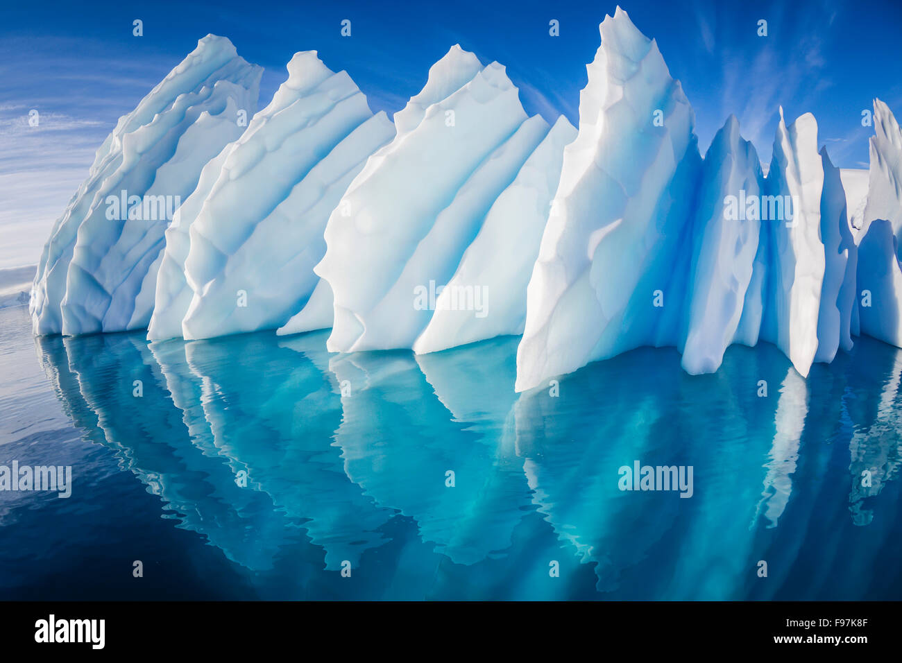 Iceberg, Paradise Harbour, péninsule Antarctique, l'Antarctique. Banque D'Images