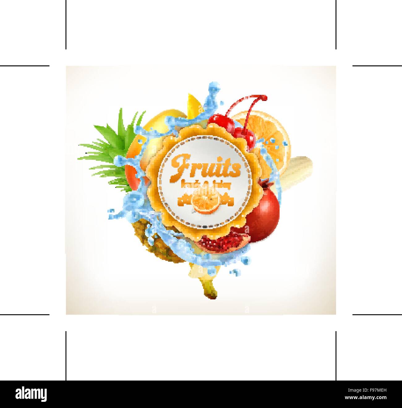 Label vector Fruits Illustration de Vecteur