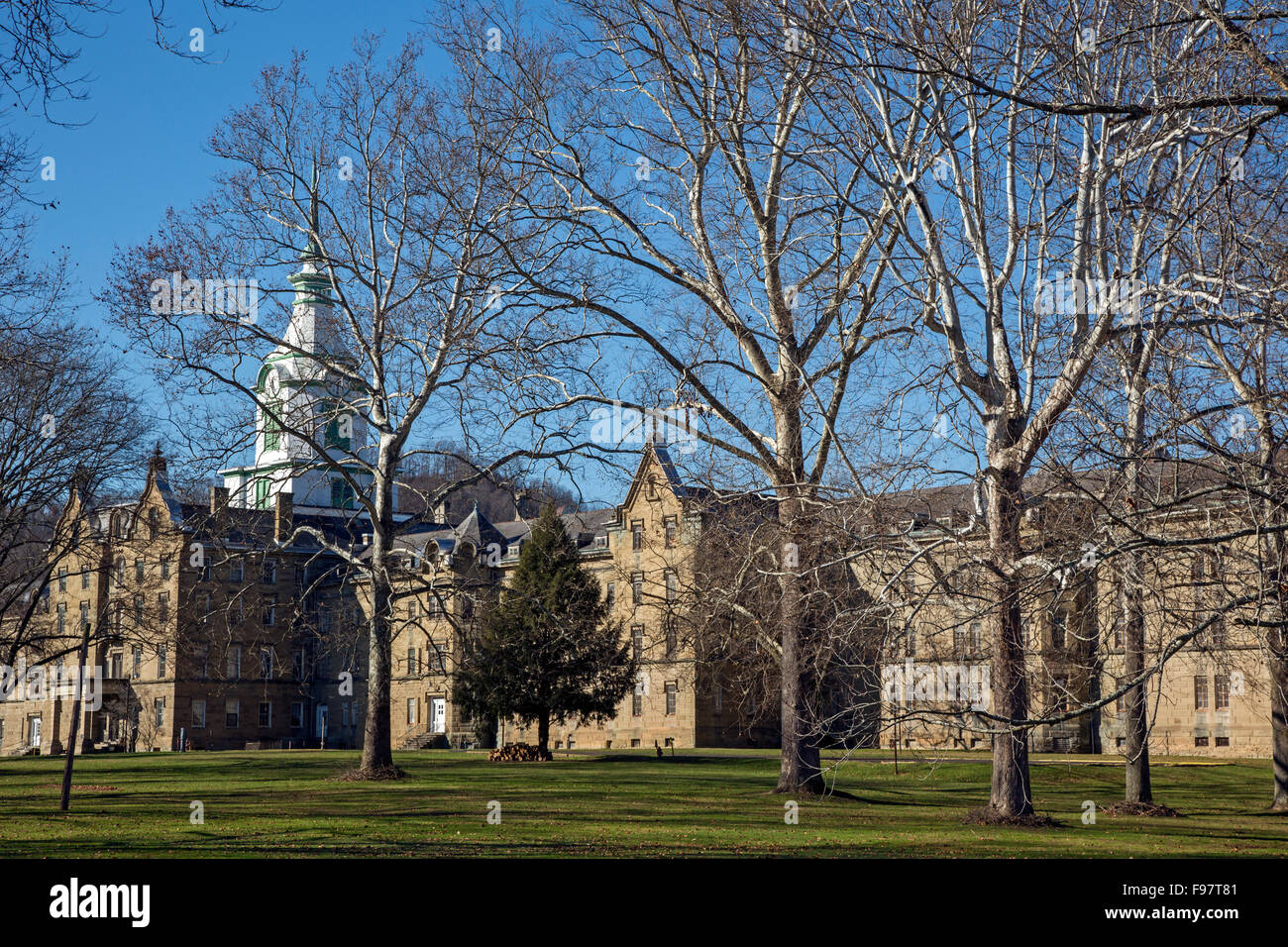 Weston, West Virginia - La Trans-Allegheny Lunatic Asylum, connu plus tard sous le nom de Weston State Hospital. Banque D'Images