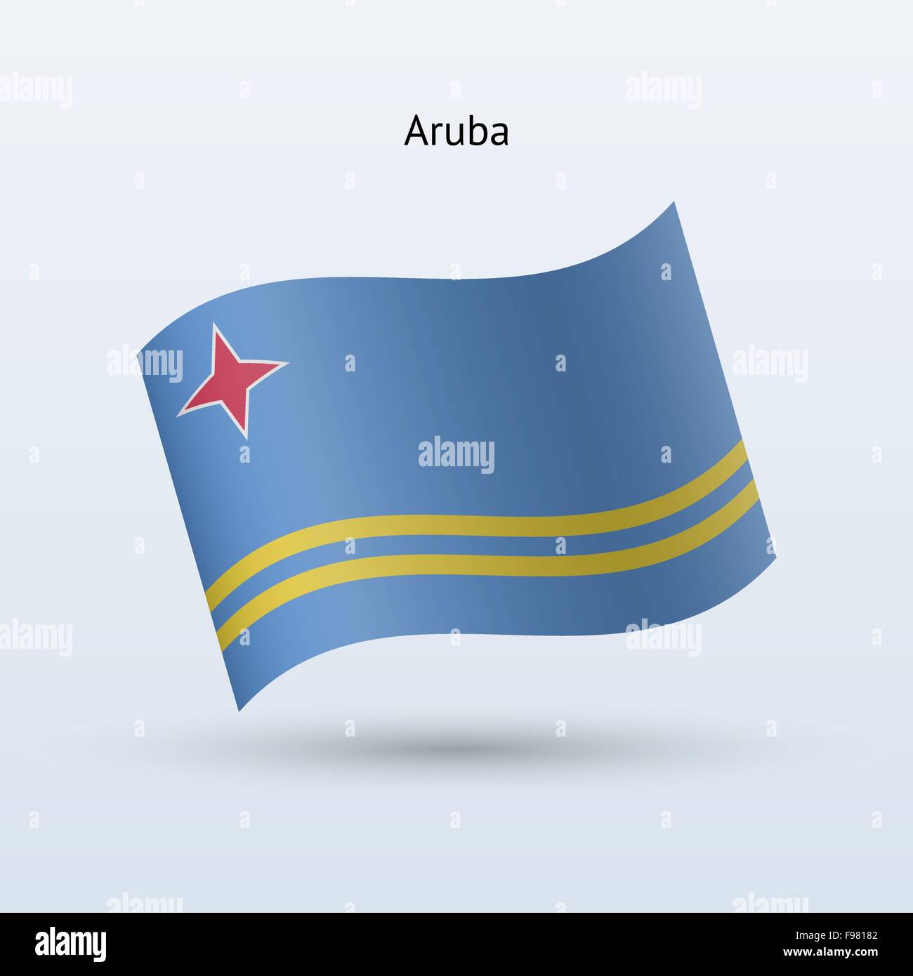 Formulaire de brandir le drapeau d'Aruba. Vector illustration. Illustration de Vecteur