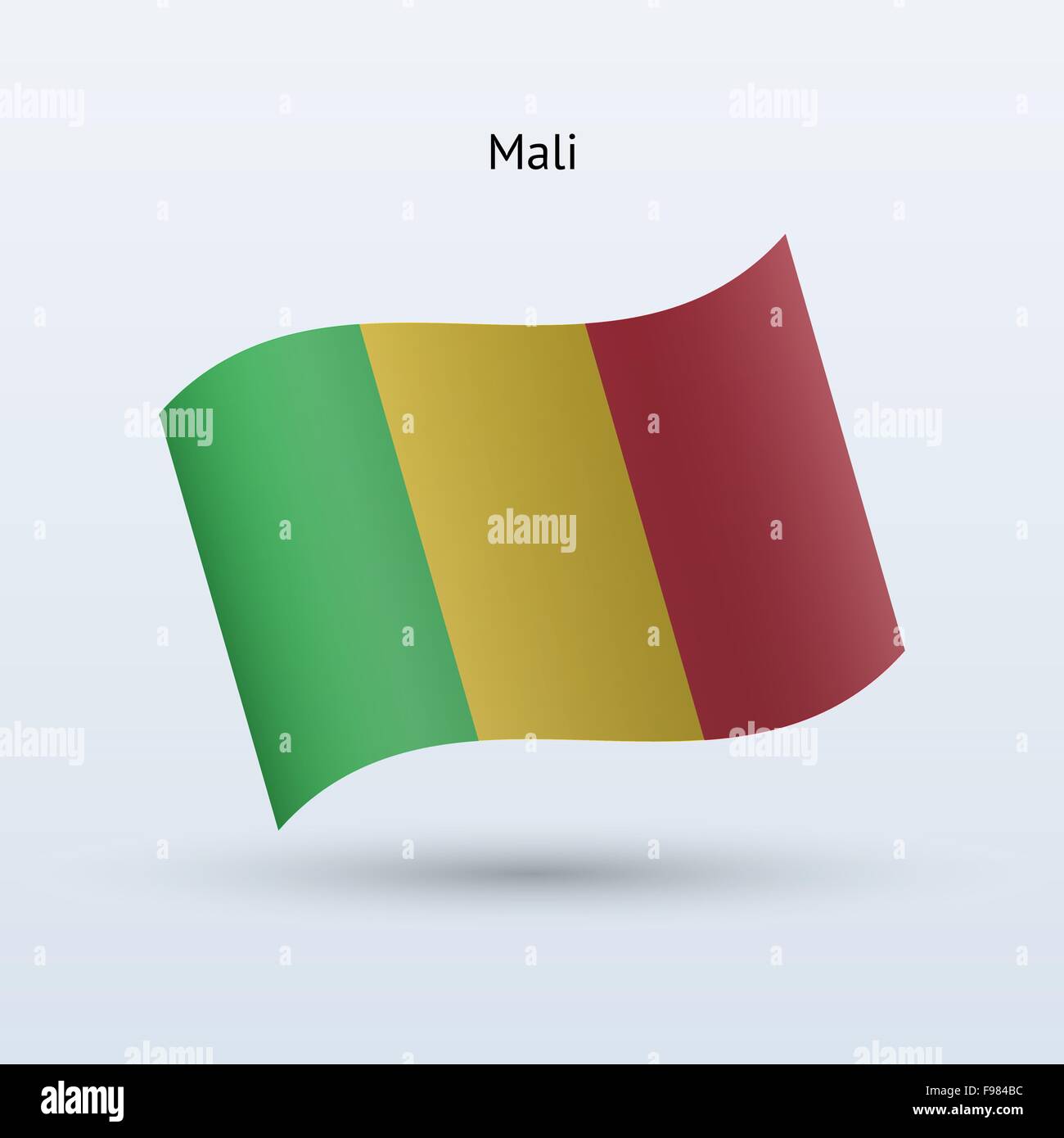 Formulaire de brandir le drapeau du Mali. Vector illustration. Illustration de Vecteur