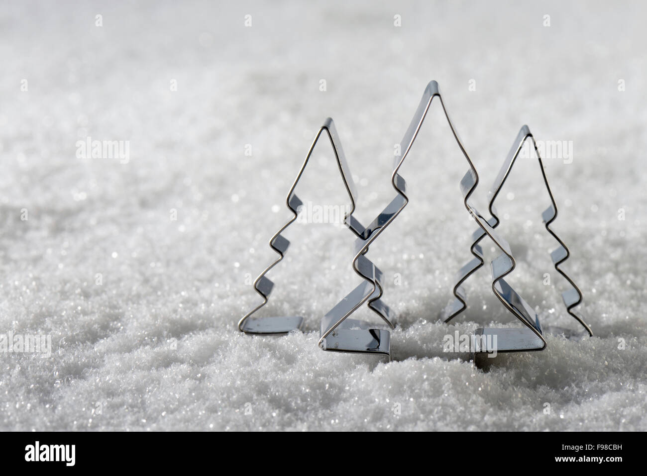 Un moule sapin de Noël sur la neige Banque D'Images