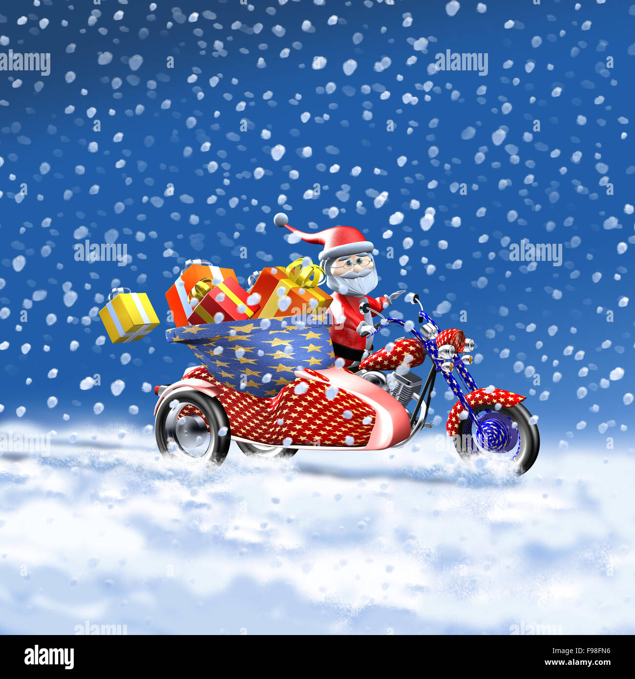 Santa Claus side-car Banque D'Images