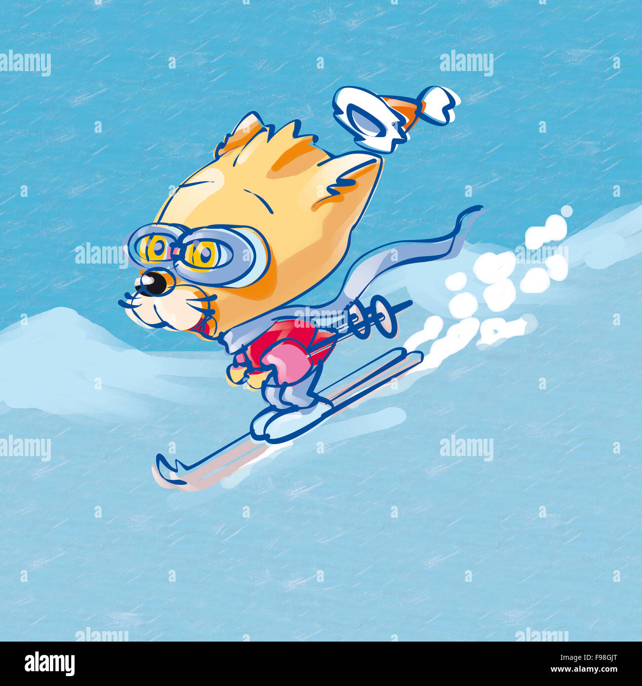 chat de ski Banque D'Images