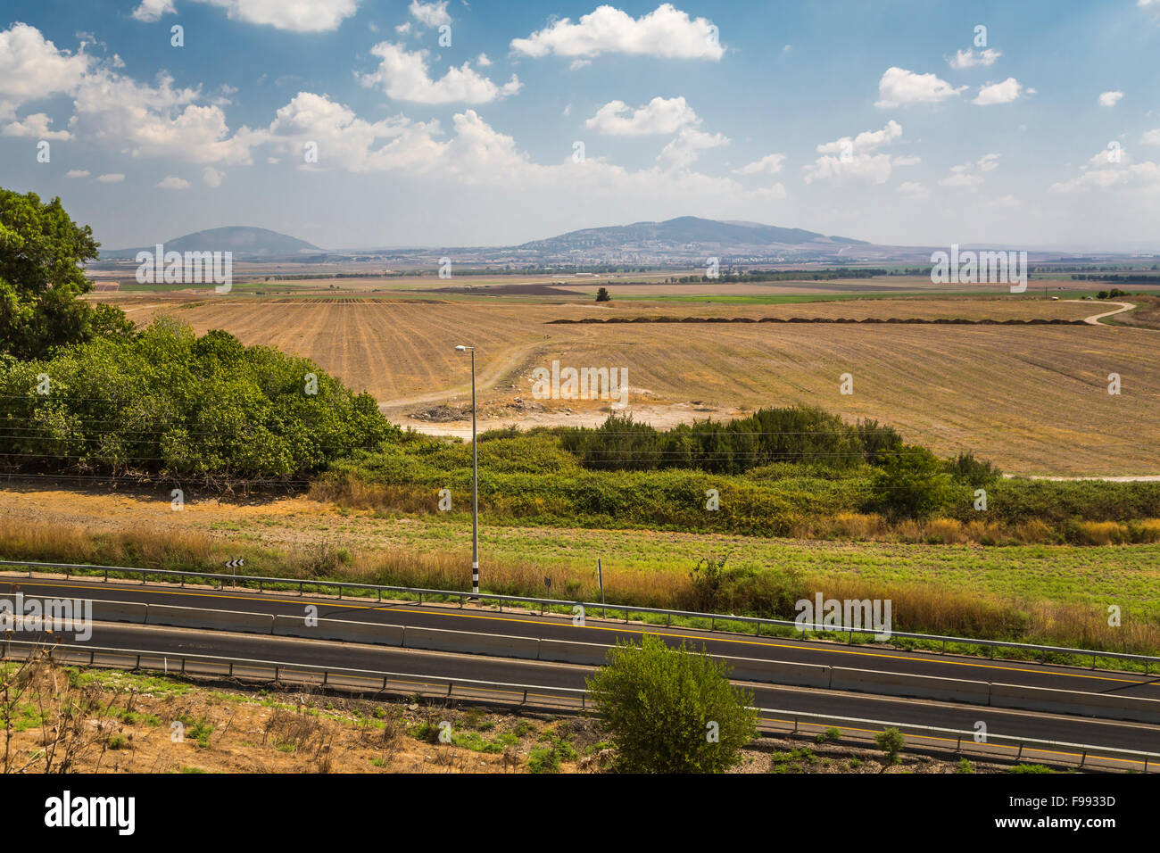 Les ruines et les fouilles de Tel Megiddo dans la vallée de Jezreel, Israël, Moyen Orient. Banque D'Images