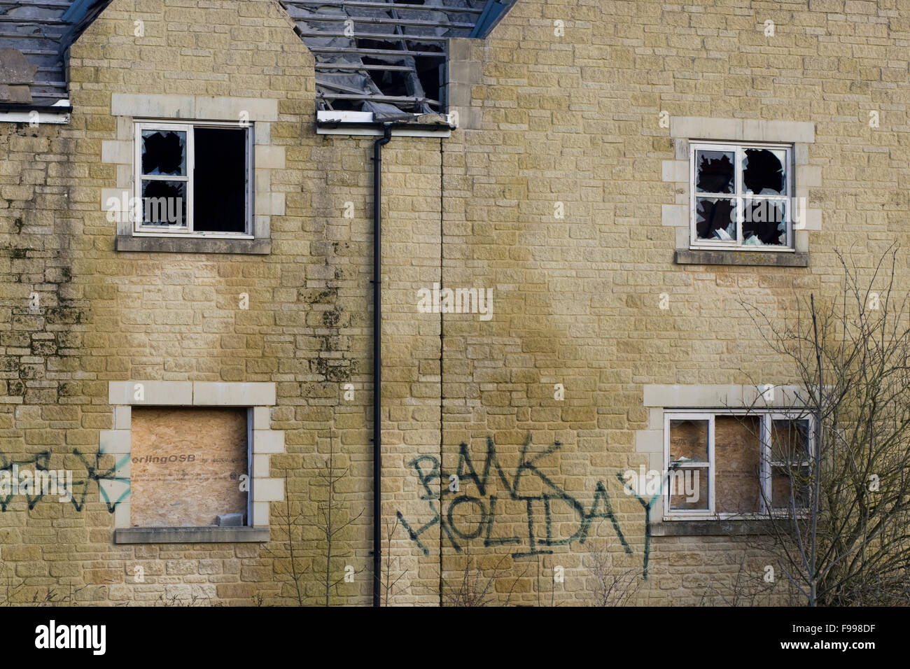 Vandalisé Manor House en Angleterre Banque D'Images