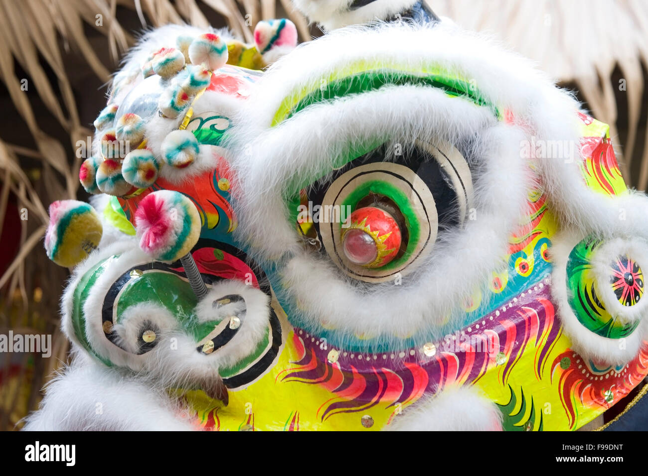 Close-up de tête de lion chinois Banque D'Images