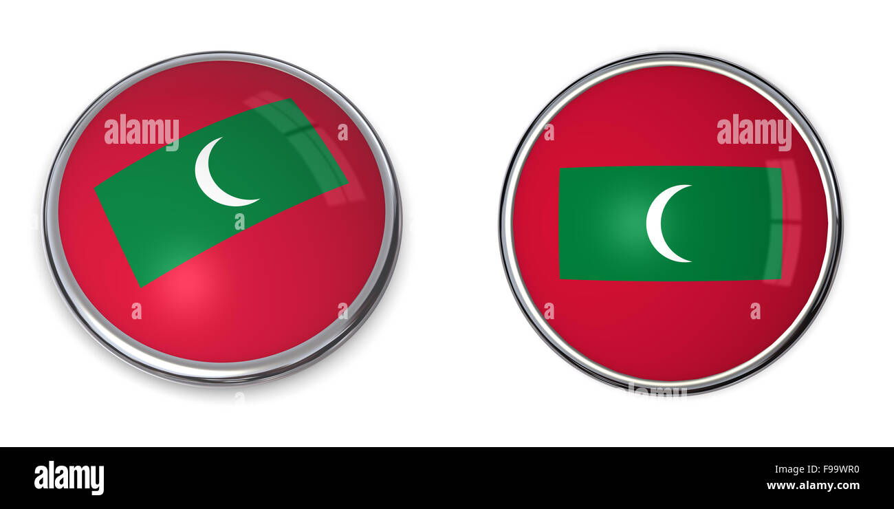 Bouton bannière Maldives Banque D'Images