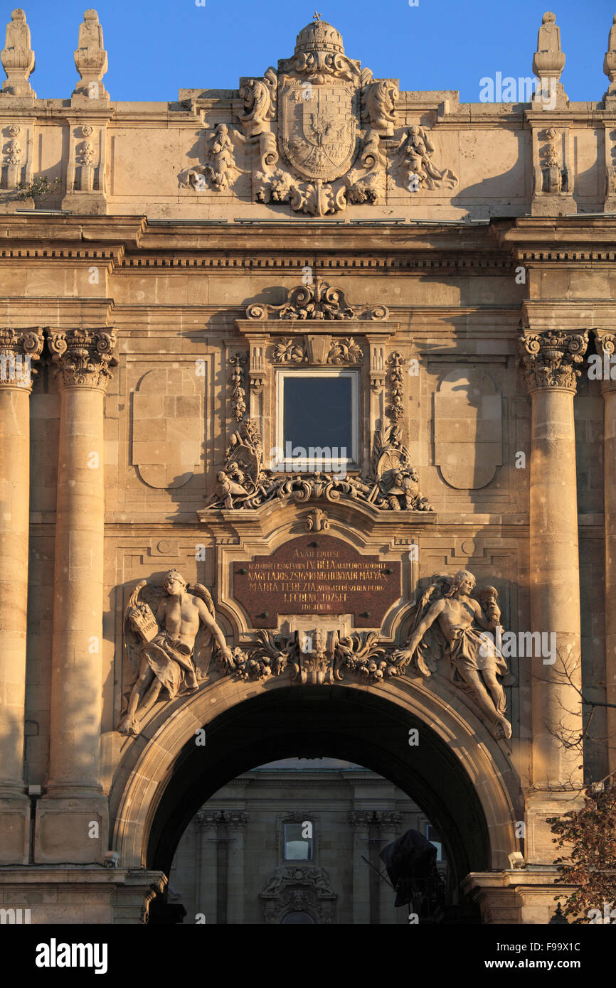 La Hongrie, Budapest, Palais Royal, porte, Banque D'Images