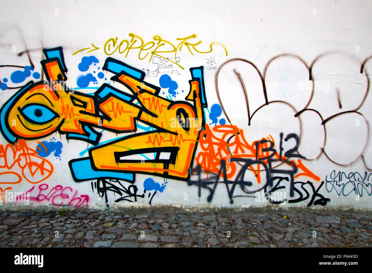 Mur de graffitis colorés Banque D'Images