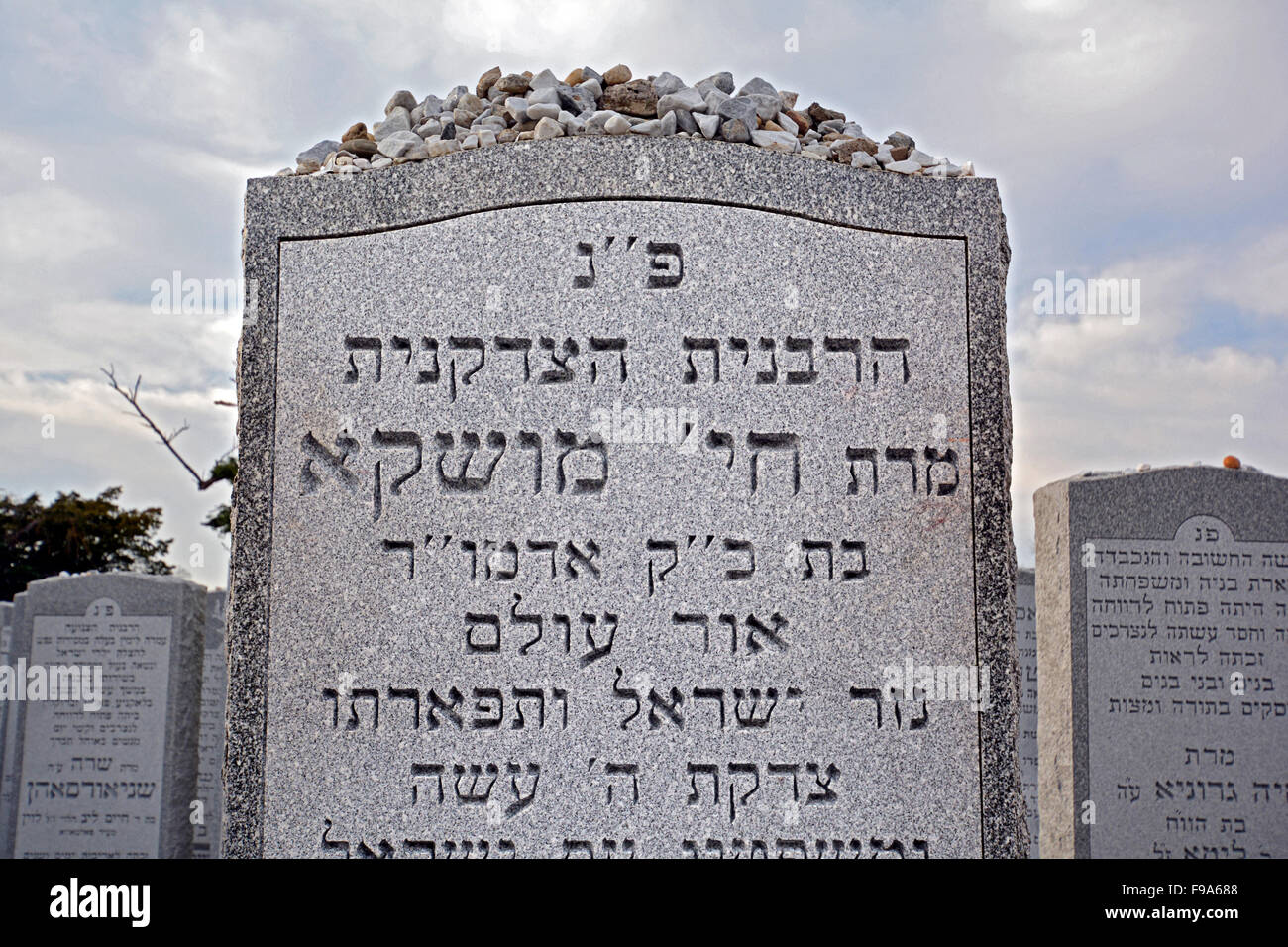 Rebbetzin CHAYA MUSHKA de graves, l'épouse du Rebbe Lubavitch Menachem Mendel Schneerson Montefiore cimetière dans le Queens, NY Banque D'Images
