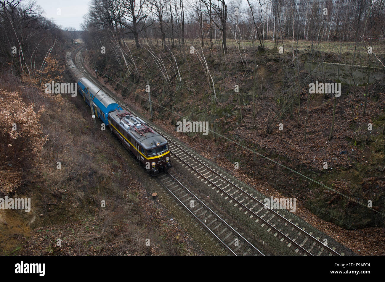 Walbrzych, Pologne. 15 Décembre, 2015. La vue des rives de l'or des Nazis disant 'train' site en Walbrzych, Pologne. Credit : Marcin Rozpedowski/Alamy Live News Banque D'Images