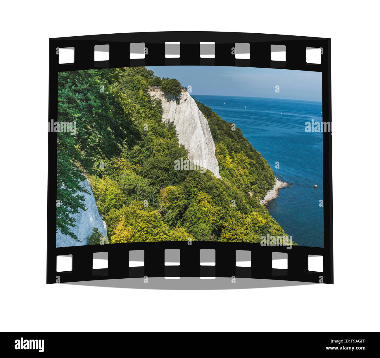 118 mètres de haut des falaises de craie Koenigsstuhl, parc national de Jasmund, Ruegen Island, Mecklembourg-Poméranie-Occidentale, Allemagne, Europe Banque D'Images