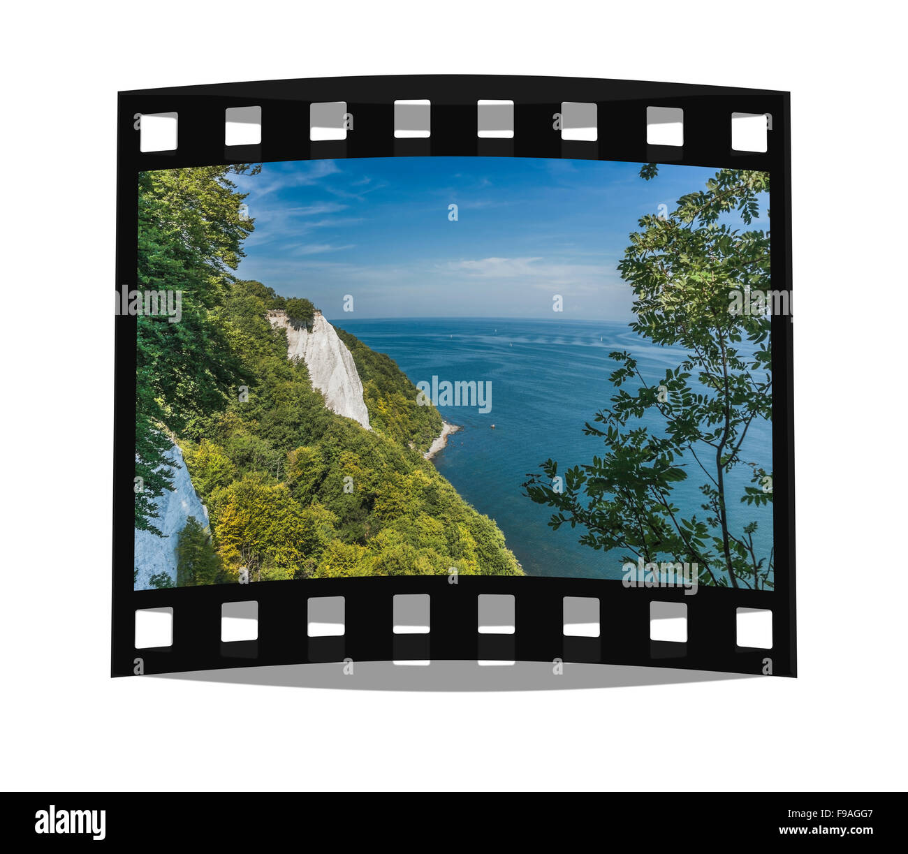118 mètres de haut des falaises de craie Koenigsstuhl, parc national de Jasmund, Ruegen Island, Mecklembourg-Poméranie-Occidentale, Allemagne, Europe Banque D'Images