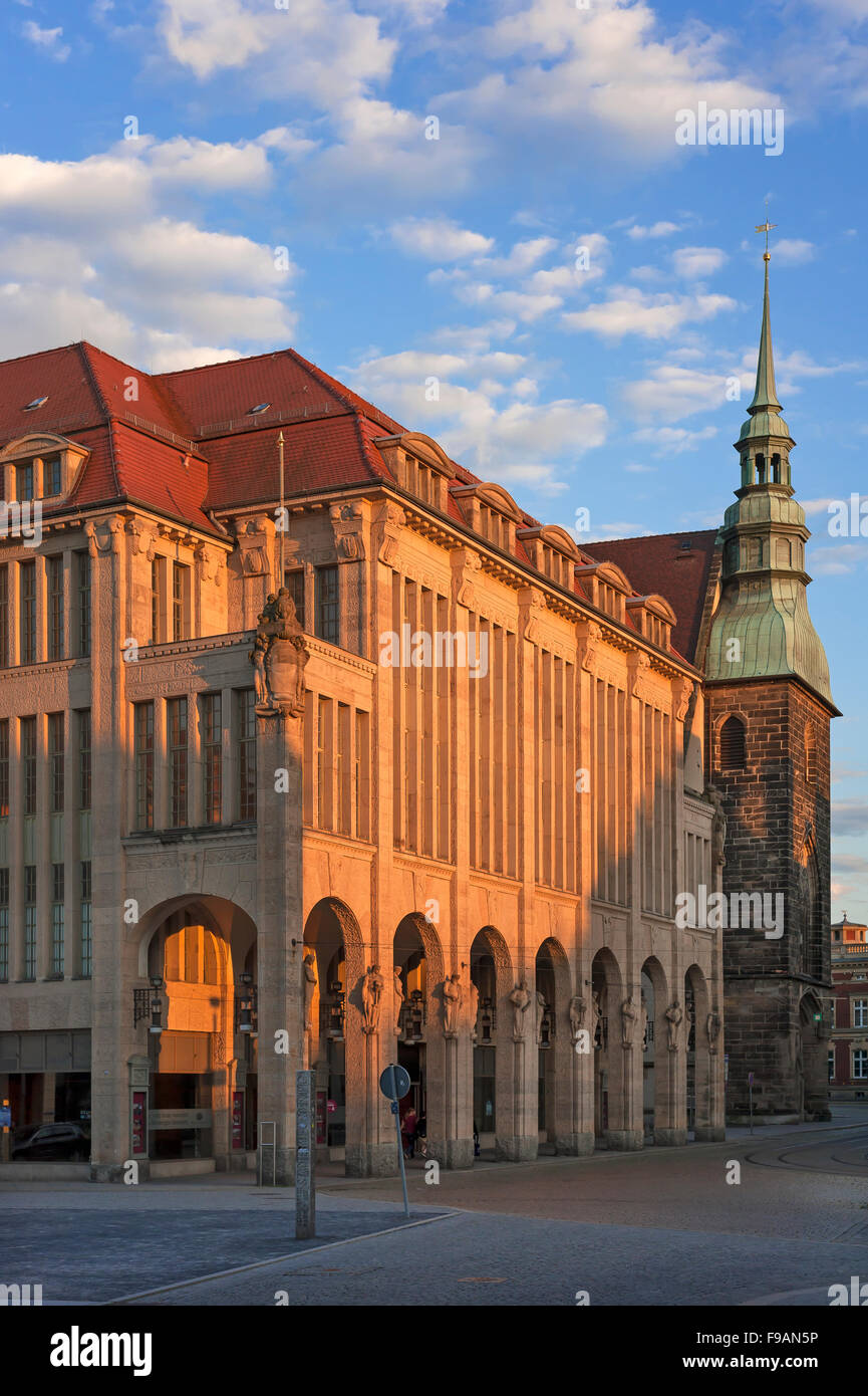 Magasin Görlitz, Art Nouveau, 1913, la Frauenkirche derrière, Görlitz, Haute Lusace, en Saxe, Allemagne Banque D'Images