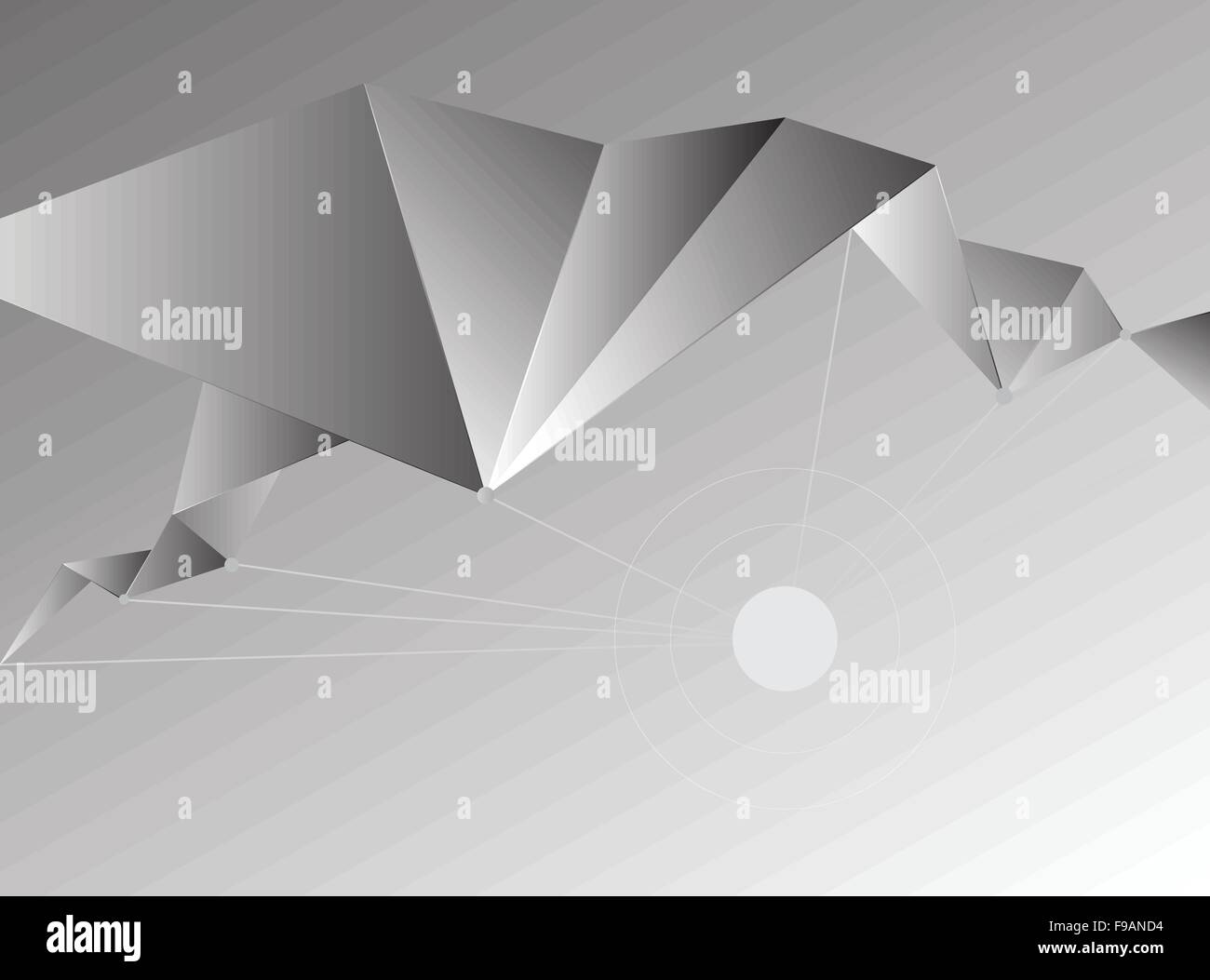 Polygone faible résumé fond noir et blanc Illustration de Vecteur