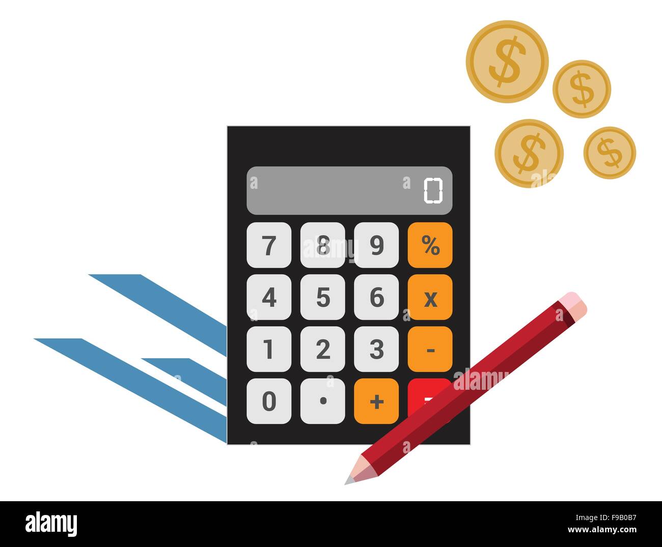 Compte calculatrice outils office Illustration de Vecteur
