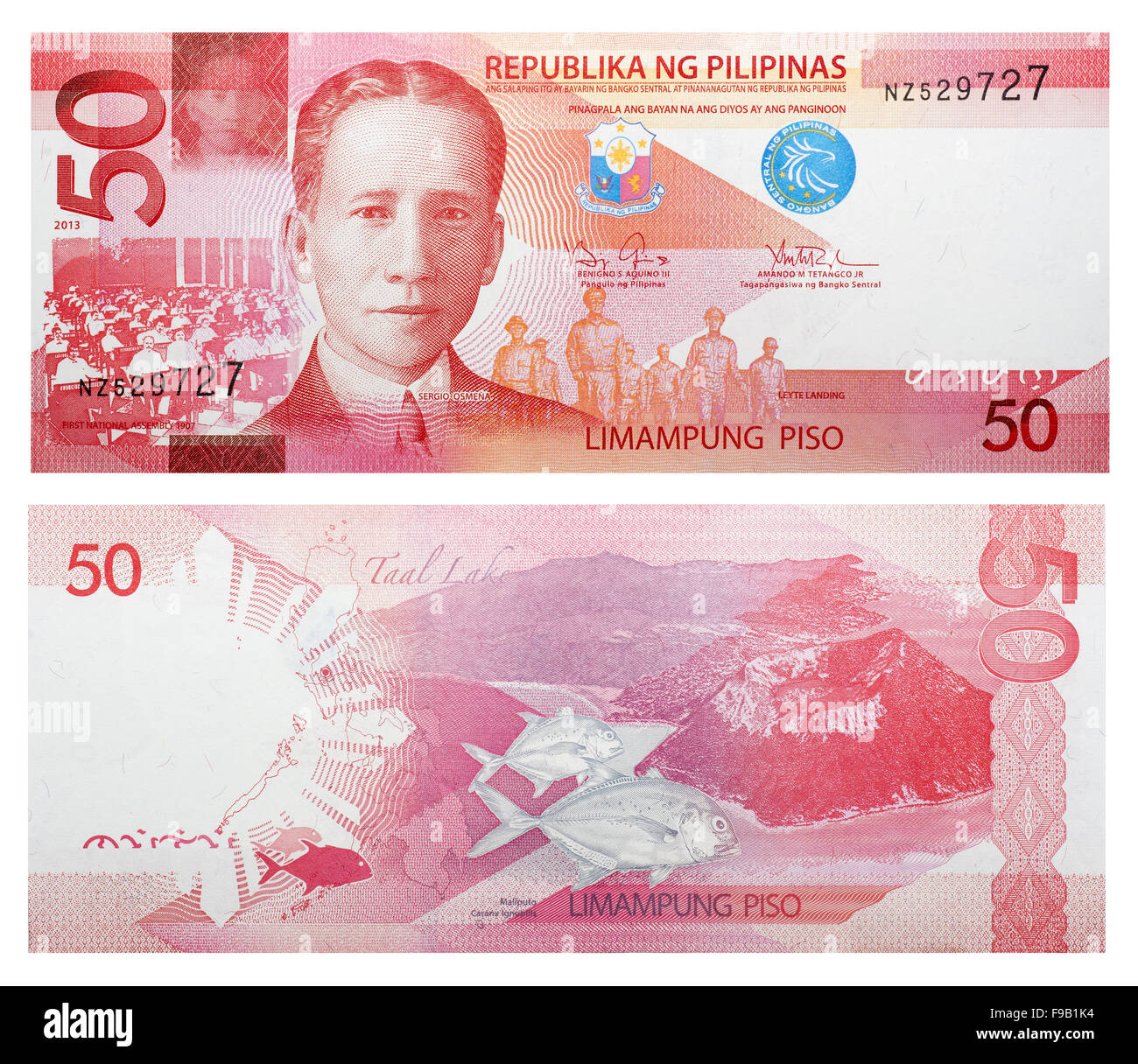 50 billets peso philippin Banque D'Images