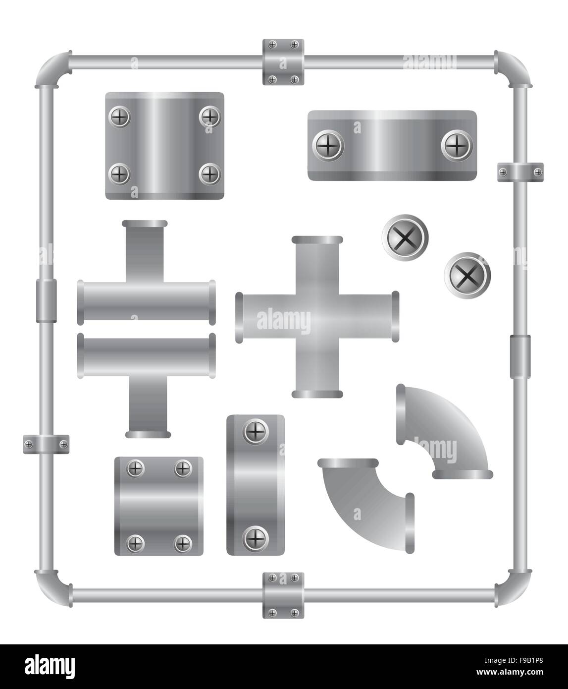 Tuyaux Alluminim vector set design Illustration de Vecteur