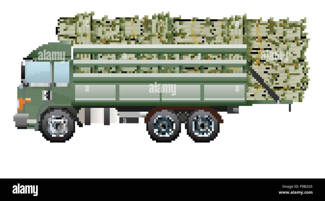 Camion Camion vert foncé de canne à sucre de la ferme Illustration de Vecteur