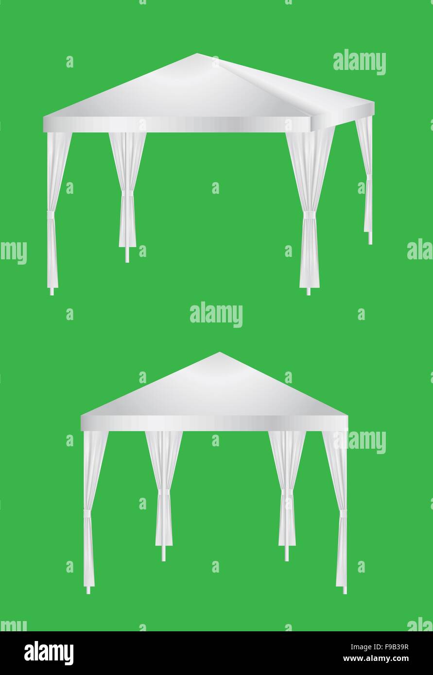 Parasol mock up sur l'écran vert Illustration de Vecteur