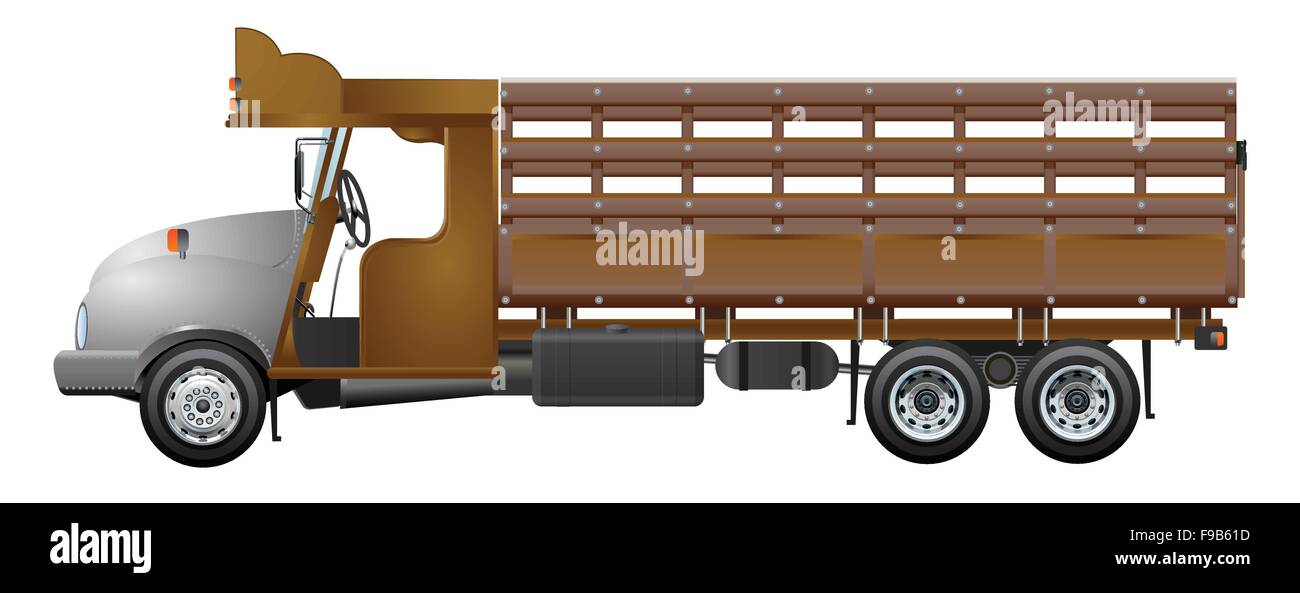 Vieux Camion Camion Camion bois vintage retro design vectoriel Illustration de Vecteur