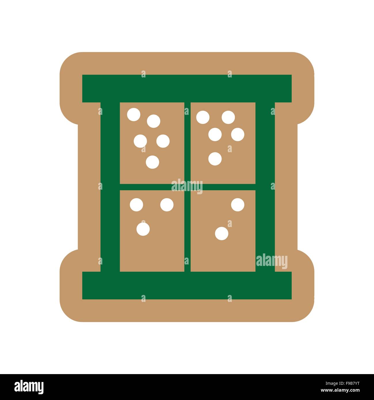 Télévision icône sur fond blanc neige en dehors de la fenêtre Illustration de Vecteur