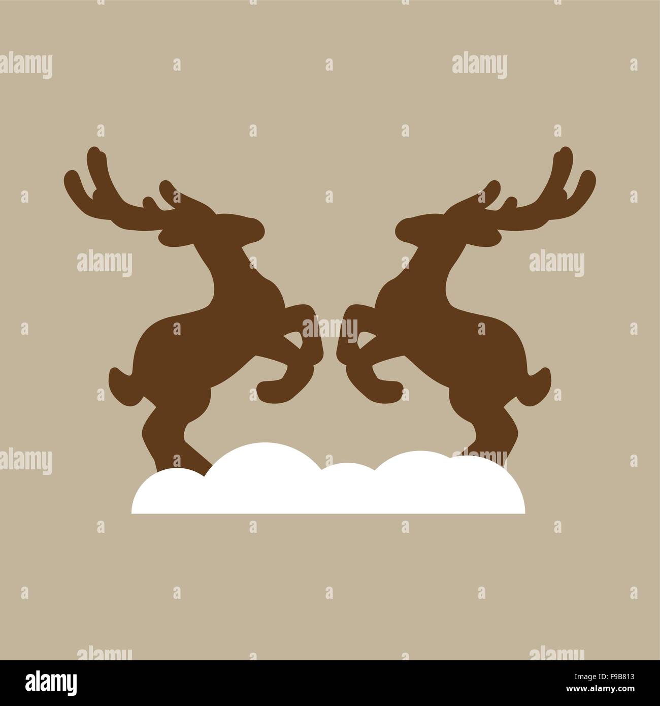 Télévision icône sur fond élégante paire de deer Illustration de Vecteur