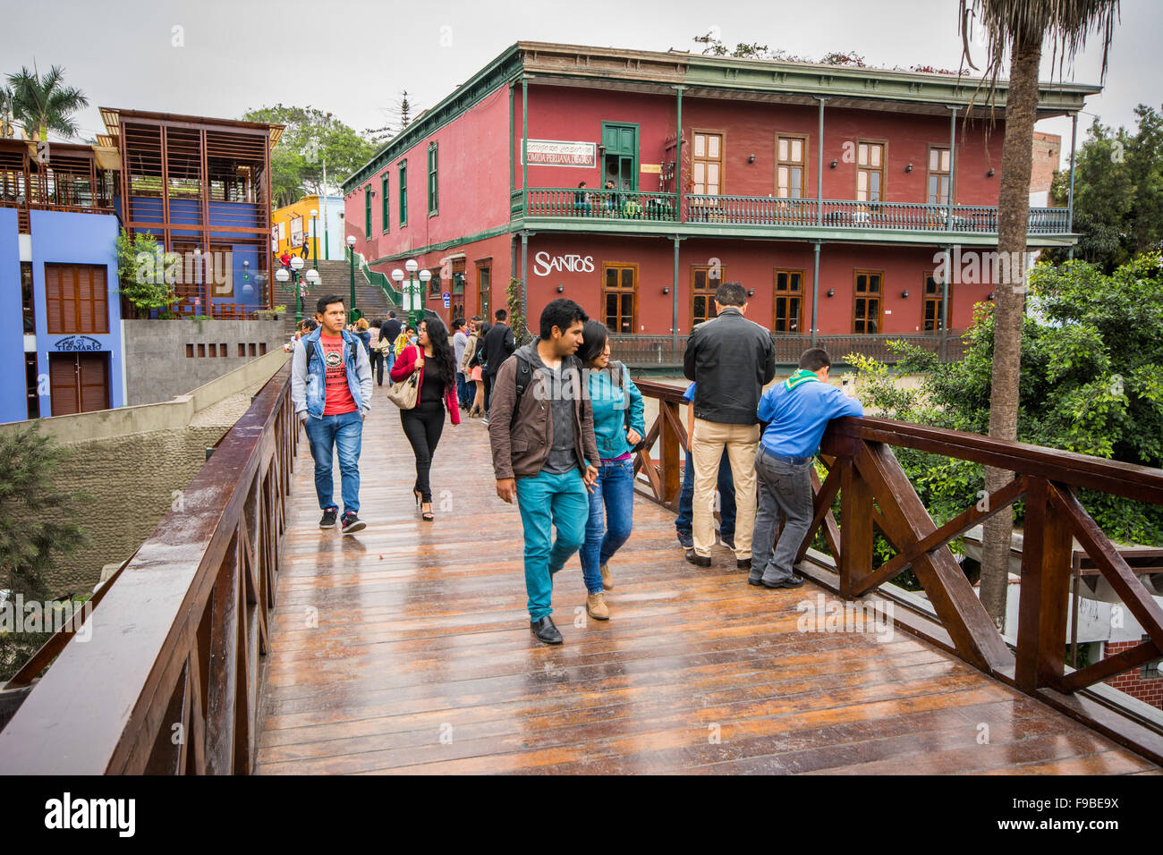 Pont des Soupirs (Puente de Suspiros) dans le district de Barranco de Lima au Pérou Banque D'Images